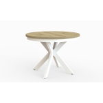 Stół okrągły rozkładany AVERO – kolor kaszmir, nowoczesny design, funkcja rozkładania do 180 cm